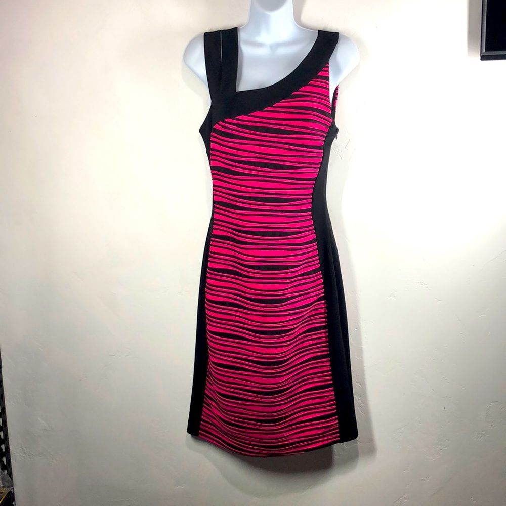 Joseph Ribkoff pink and black cocktail dress size 6